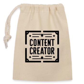 Je suis un créateur de contenu - Sac cadeau en coton avec cordon (14 x 20 cm) - nature - Devant