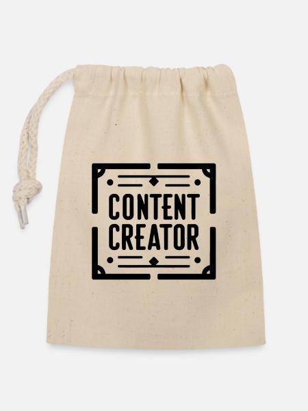 I am a Content Creator - Verschließbarer Geschenkbeutel aus Baumwolle (14x20cm) - Natur