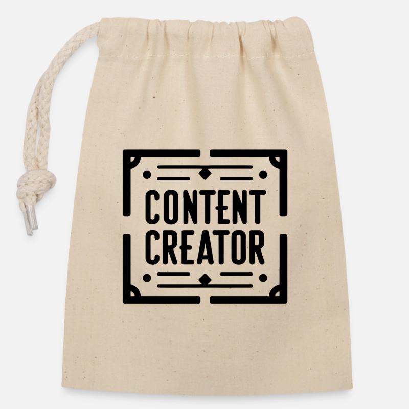 I am a Content Creator - Verschließbarer Geschenkbeutel aus Baumwolle (14x20cm) - Natur