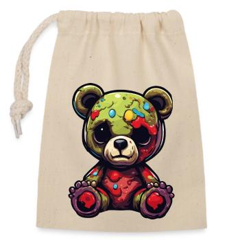 Teddybär / Kuscheltier / Stofftier / Geschenkidee - Verschließbarer Geschenkbeutel aus Baumwolle (14x20cm) - Natur - Vorne