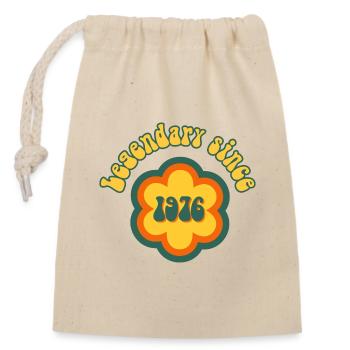 Legendary since 1976 Birthday Retro - Closable cotton gift bag (14x20cm) - nature - Front