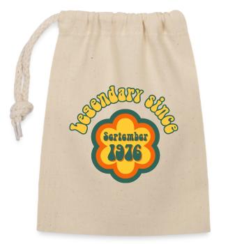 Legendary since September 1976 Birthday Retro - Closable cotton gift bag (14x20cm) - nature - Front