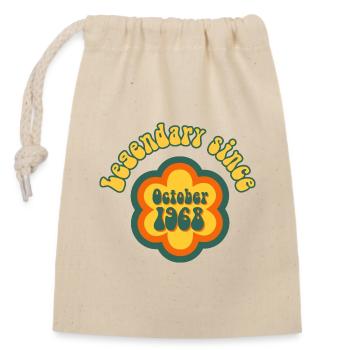 Legendary since October 1968 Birthday Retro - Closable cotton gift bag (14x20cm) - nature - Front