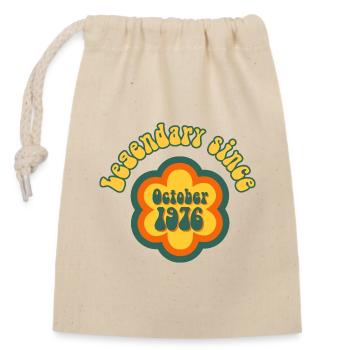 Legendary since October 1976 Birthday Retro - Closable cotton gift bag (14x20cm) - nature - Front