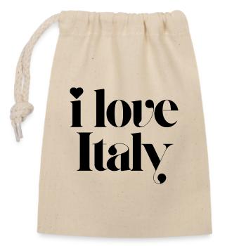 i love italy - Closable cotton gift bag (14x20cm) - nature - Front
