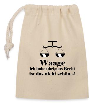 Waage Sternzeichen - Verschließbarer Geschenkbeutel aus Baumwolle (14x20cm) - Natur - Vorne