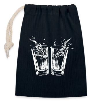Tequila Glas Alkohol - Verschließbarer Geschenkbeutel aus Baumwolle (14x20cm) - Navy - Vorne