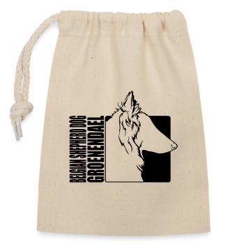 Belgian Shepherd Dog Groenendael Profil Wilsigns - Verschließbarer Geschenkbeutel aus Baumwolle (14x20cm) - Natur - Vorne