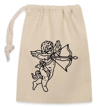 Cupidon - Sac cadeau en coton avec cordon (14 x 20 cm) - nature - Devant