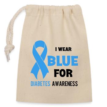 Diabetes Awareness Blue Diabetes Band Diabetes - Closable cotton gift bag (14x20cm) - nature - Front