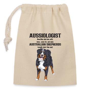 Australischer Schäferhund - Verschließbarer Geschenkbeutel aus Baumwolle (14x20cm) - Natur - Vorne