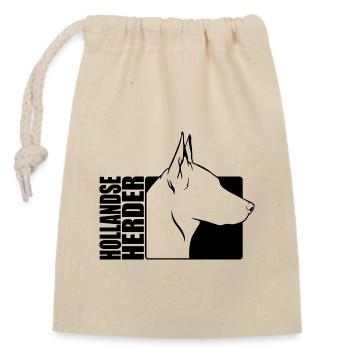 Hollandse Herder Profil Chiens Chien Wilsigns - Sac cadeau en coton avec cordon (14 x 20 cm) - nature - Devant