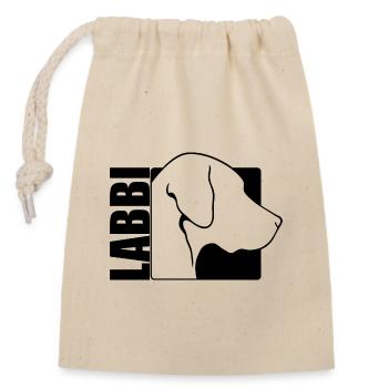 Labbi Profil Wilsigns Labrador Hunde Hund - Verschließbarer Geschenkbeutel aus Baumwolle (14x20cm) - Natur - Vorne
