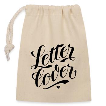Amoureux des lettres - Conçu par KissingLetters - Sac cadeau en coton avec cordon (14 x 20 cm) - nature - Devant