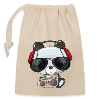 Groovy Babypanda - Verschließbarer Geschenkbeutel aus Baumwolle (14x20cm) - Natur - Vorne