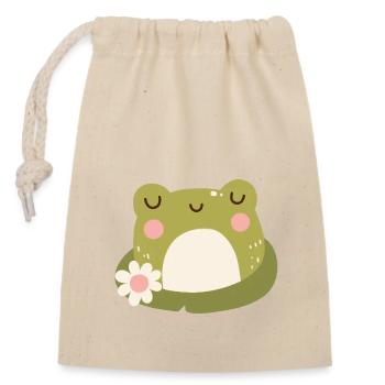 cutsy frog - Verschließbarer Geschenkbeutel aus Baumwolle (14x20cm) - Natur - Vorne