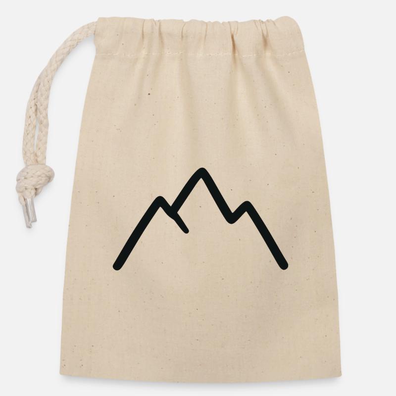 Mountain landscape with sunrise - Closable cotton gift bag (14x20cm) - nature