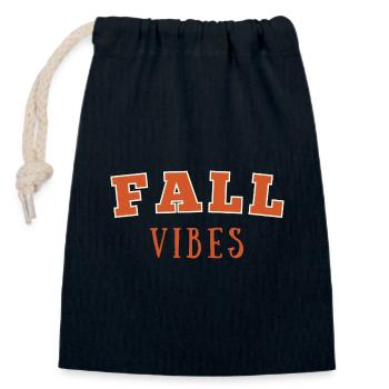 Fall Vibes | Fall Season | Autumn themed | Pumpkin - Closable cotton gift bag (14x20cm) - navy - Front