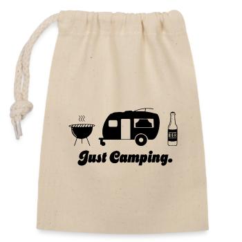 Just Camping Caravan - Closable cotton gift bag (14x20cm) - nature - Front