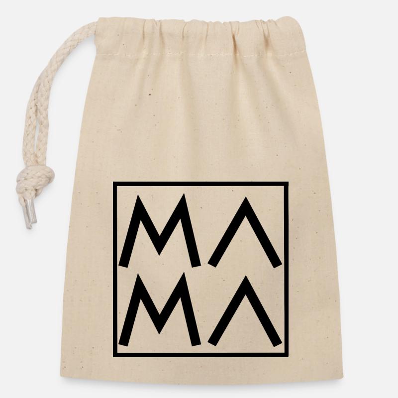 MOM - Closable cotton gift bag (14x20cm) - nature