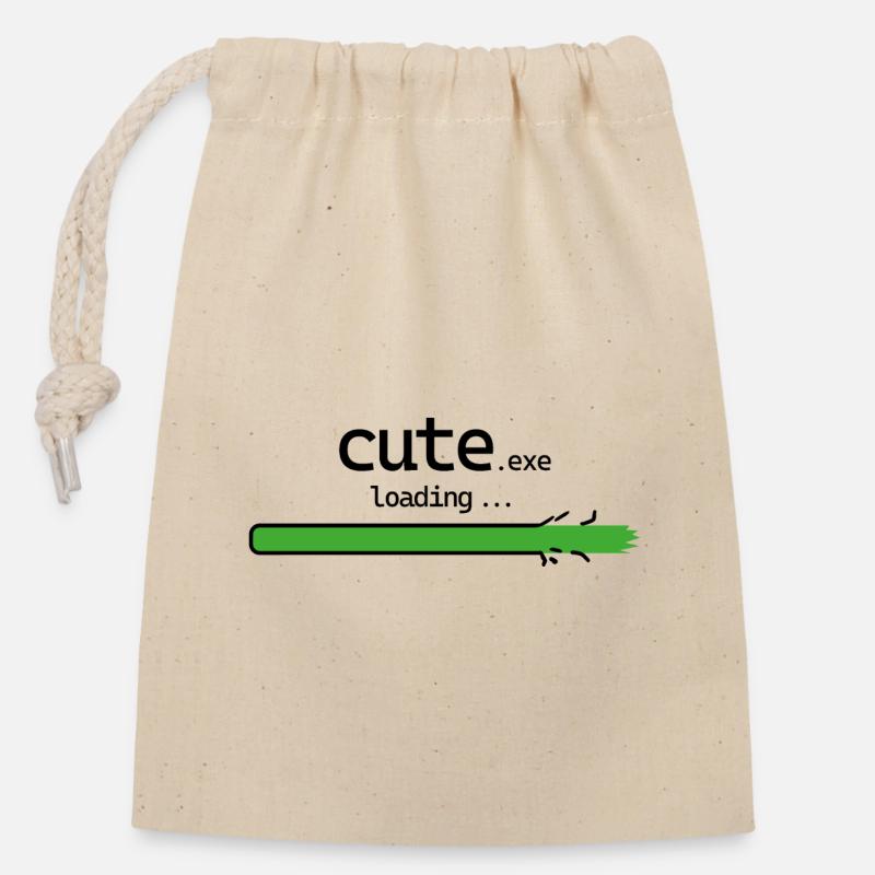 cute.exe loading - Closable cotton gift bag (14x20cm) - nature