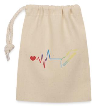 Bow and arrow pulse heartbeat - Closable cotton gift bag (14x20cm) - nature - Front