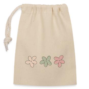 Flowers. - Closable cotton gift bag (14x20cm) - nature - Front