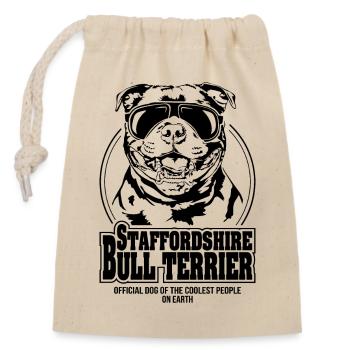 STAFFORDSHIRE BULL TERRIER coolest people Hunde - Verschließbarer Geschenkbeutel aus Baumwolle (14x20cm) - Natur - Vorne