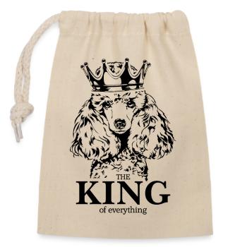 Zwergpudel King of everything Spruch Hunde Hund - Verschließbarer Geschenkbeutel aus Baumwolle (14x20cm) - Natur - Vorne