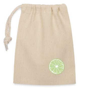 Früchtchen - Limette - Verschließbarer Geschenkbeutel aus Baumwolle (14x20cm) - Natur - Vorne
