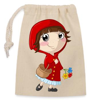 Little Red Riding Hood cartoon - Closable cotton gift bag (14x20cm) - nature - Front