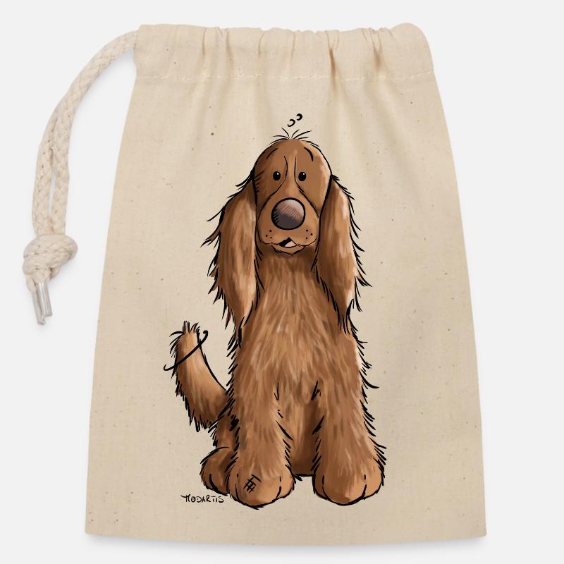 Cocker Spaniel mach Sitz - Verschließbarer Geschenkbeutel aus Baumwolle (14x20cm) - Natur