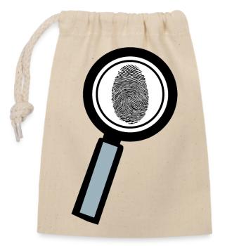 Lupe empreinte digitale - Sac cadeau en coton avec cordon (14 x 20 cm) - nature - Devant