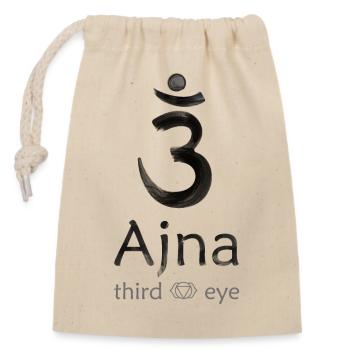 Chakra - Ajna - third eye - Verschließbarer Geschenkbeutel aus Baumwolle (14x20cm) - Natur - Vorne