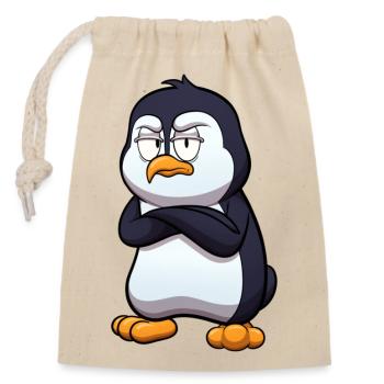 Mad Penguin - Closable cotton gift bag (14x20cm) - nature - Front