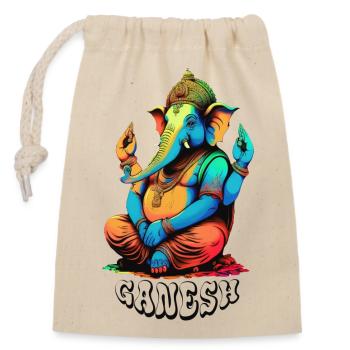 Ganesh - Closable cotton gift bag (14x20cm) - nature - Front