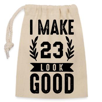 look good 23 - Verschließbarer Geschenkbeutel aus Baumwolle (14x20cm) - Natur - Vorne