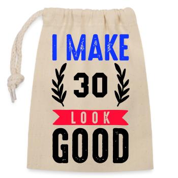 look good 30 - Verschließbarer Geschenkbeutel aus Baumwolle (14x20cm) - Natur - Vorne