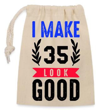 look good 35 - Verschließbarer Geschenkbeutel aus Baumwolle (14x20cm) - Natur - Vorne