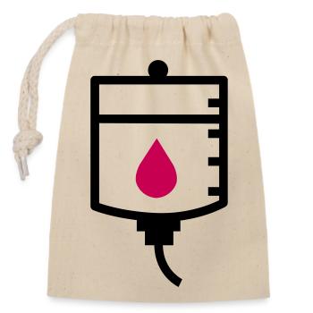 Doctor therapy treatment drip - Closable cotton gift bag (14x20cm) - nature - Front