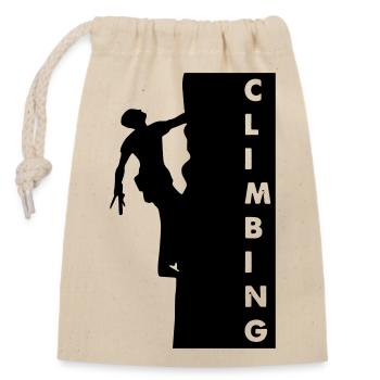 Climbing - Closable cotton gift bag (14x20cm) - nature - Front