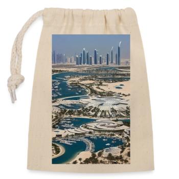 Abu Dhabi Abu Dhabi - Closable cotton gift bag (14x20cm) - nature - Front