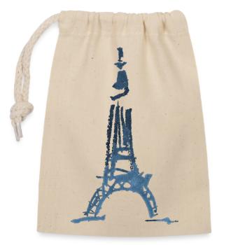 Eiffel Tower Sketch - Closable cotton gift bag (14x20cm) - nature - Front
