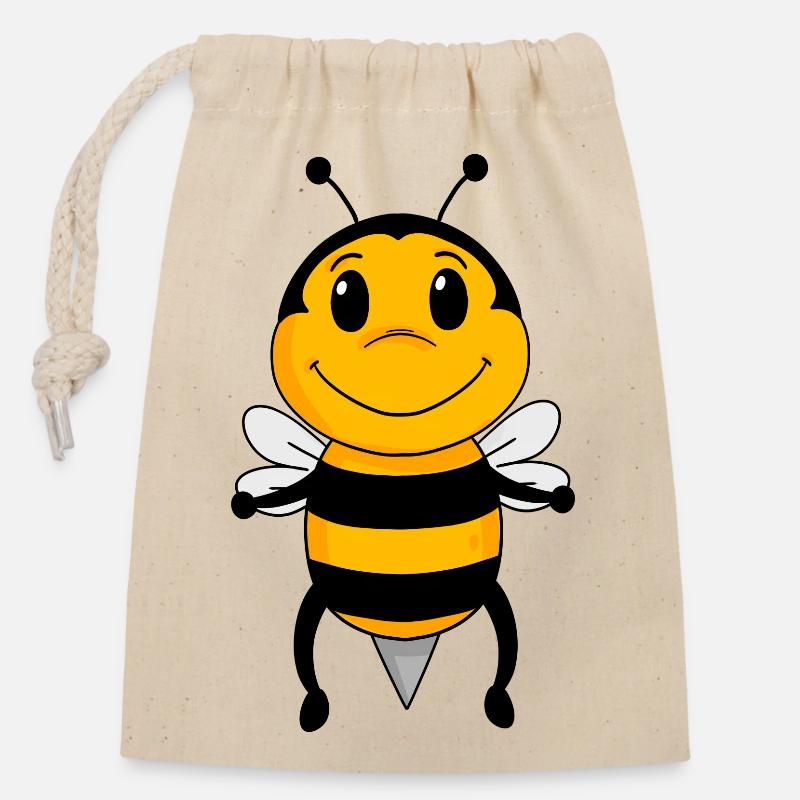 Ape - Sacchetto regalo richiudibile in cotone (14x20 cm) - natura