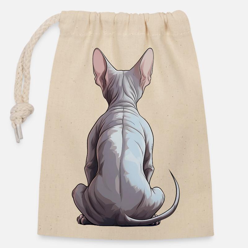 Sphynx - Verschließbarer Geschenkbeutel aus Baumwolle (14x20cm) - Natur