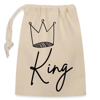 king - Verschließbarer Geschenkbeutel aus Baumwolle (14x20cm) - Natur - Vorne