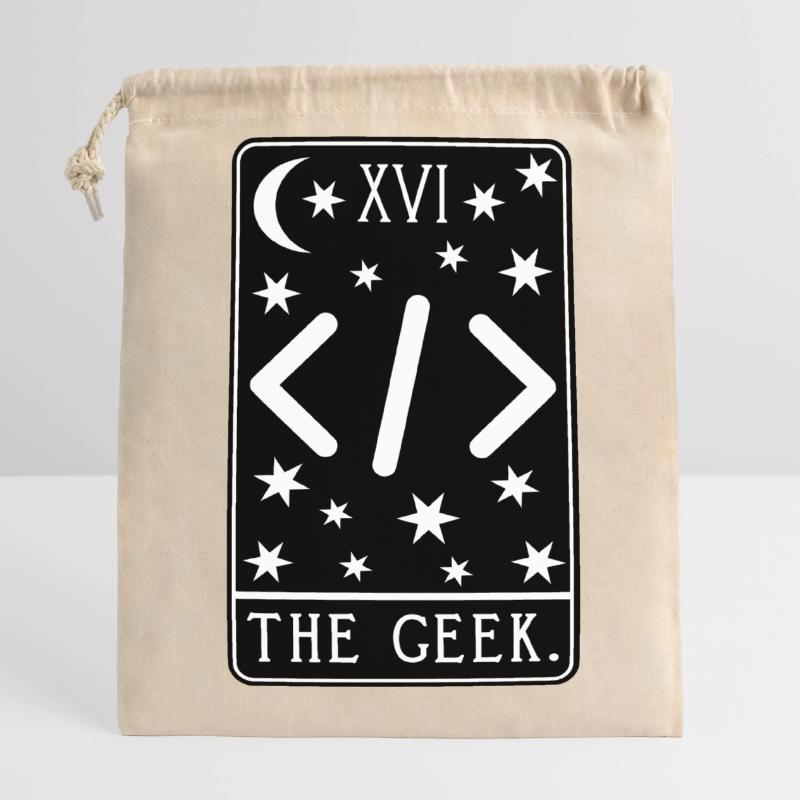 Programmer Tarot Card - Coding Geek Developer Code Closable cotton gift bag (14x20cm)