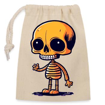Skeleton - Closable cotton gift bag (14x20cm) - nature - Front