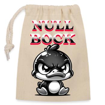 NULL BOCK - Verschließbarer Geschenkbeutel aus Baumwolle (14x20cm) - Natur - Vorne