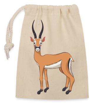Antilope - Verschließbarer Geschenkbeutel aus Baumwolle (14x20cm) - Natur - Vorne